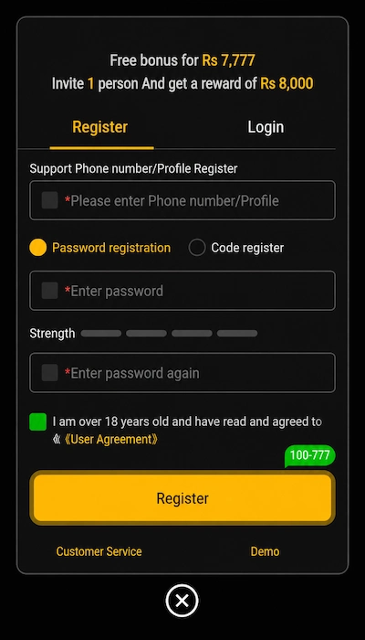 XP777 Game Register and login image